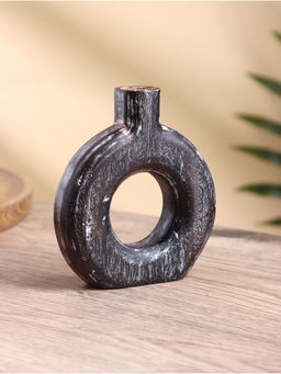 Ваза для сухоцветов «Сканди», 12×3×13 см, дерево джати, тёмно-коричневая