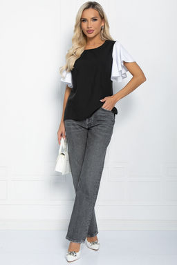 Блуза Мелодия стиля (черно-белая) Б11657 - Lt collection фото 4