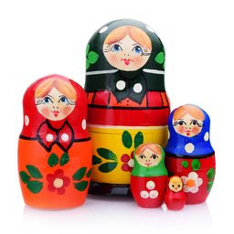 Матрешка 5 в 1 "Загорская роспись"/ окрашенная