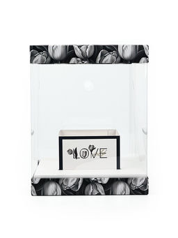 Коробка для цветов с вазой и пластиковыми окнами складная «Чёрно-белая эстетика», 23×30×23 см