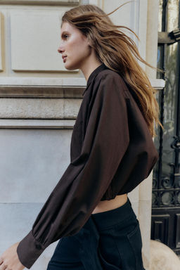 CROPPED POPLIN BALLOON SHIRT - Zara фото 3