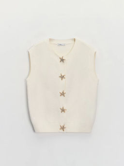 Вязаный жилет с декоративными пуговицами / Zarina