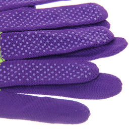 Цена за 12 шт. Перчатки нейлоновые "Садовник" с ПВХ точкой, фиолетовые 8 р-р ДоброСад