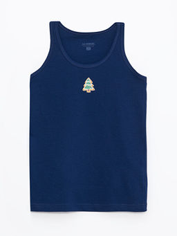 Bisiklet Yaka Bask?l? Pamuklu Erkek ?ocuk Atlet 2li - Waikiki фото 2