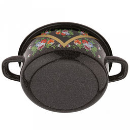 "Красава" Кастрюля эмалированная 1,45л, форма цилиндрическая, металлическая крышка (Россия)