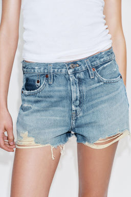 SHORTS DENIM TRF ROTOS TIRO MEDIO / Azul - Zara фото 3