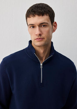 Yar? Fermuarl? Lacivert Sweatshirt - Mavi фото 5