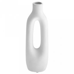 Ваза керамическая "Танзания" 350мл, 8х5,8см h25,5см, д/горла - 2,6см, матовая глазурь, цвет - белый, в коробке (Китай)