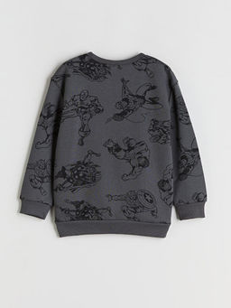 Bisiklet Yaka Spider-Man Bask?l? Erkek ?ocuk Sweatshirt