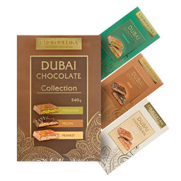 Дубайский шоколад АССОРТИ, набор из трёх вкусов: фисташка, пекан, арахис, 540 гр