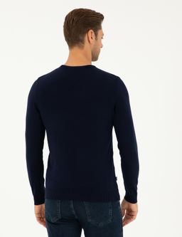Lacivert Slim Fit Bisiklet Yaka Basic Triko Kazak - Pierre cardin фото 5