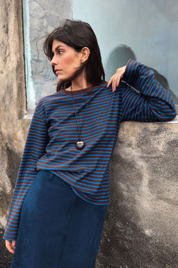 STRIPED LONG SLEEVE T-SHIRT - Zara фото 9