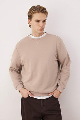 Bej Rahat Kesim Basic Bisiklet Yaka Sweatshirt TMNAW26SW00060 - Trendyolmilla фото 2