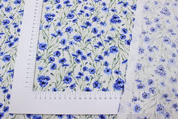 Полулен Душистые васильки, ш.1.5м, хлопок-70%, лен-30%, 140гр/м.кв - Купава фото 5