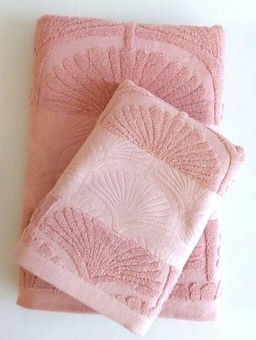 Махровое полотенце Пальма- ПУДРА 70*140 см. хлопок 100%