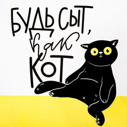 Коврик под миску Будь сыт как кот, 43х28 см - Пушистое счастье фото 3