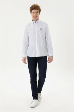 Мужская голубая рубашка с длинным рукавом - U.s. polo assn фото 4