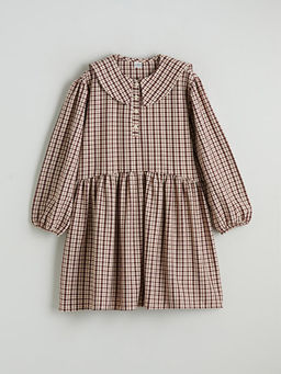 Bebe Yaka Ekose K?z ?ocuk Elbise