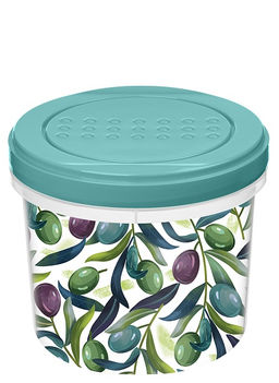 Банка с завинчивающейся крышкой Asti 0,7л с декором, зеленый (уп.12)