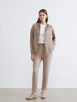 Kap??onlu Soft Touch Kad?n Fermuarl? Sweatshirt