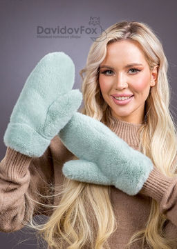 Варежки экомех мята