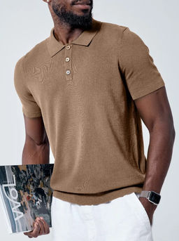 KM1913 Футболка-поло БЕЖЕВЫЙ