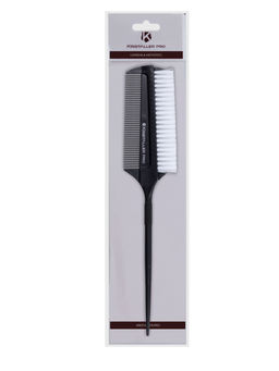 Kristaller Профессиональный гребень для волос комбинированный AC577, карбон, черный, 22 см  фото 6