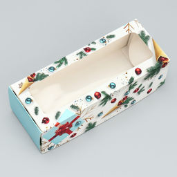 Цена за 5 шт. Коробка для кондитерских изделий с окном «Новогодняя», 26 х 10 х 8 см