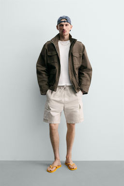 BERMUDA CARGO RELAXED FIT LAVADO / Hielo