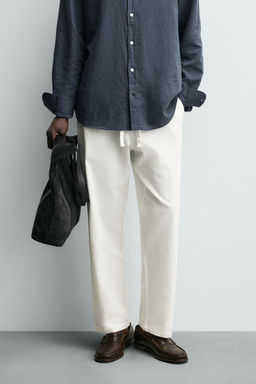 PANTAL?N RELAXED FIT ALGOD?N - LINO / Blanco roto - Zara фото 13