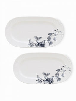 Набор тарелок сервировочных 2 шт, 25,2x13,5x2,1 белый фарфор