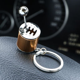 Брелок для ключей Cartage, рычаг КПП, золотистый  фото 3