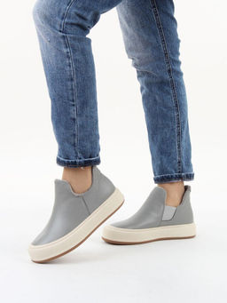 01-XKL24-069R GRAY/BLUE Ботинки демисезонные женские (натуральная кожа, байка)