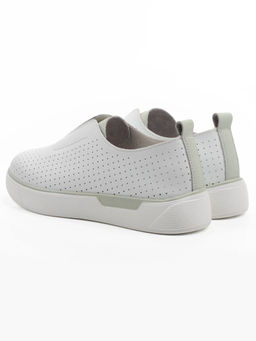 06-YE297-2 WHITE/OLIVE Туфли летние женские (натуральная кожа)