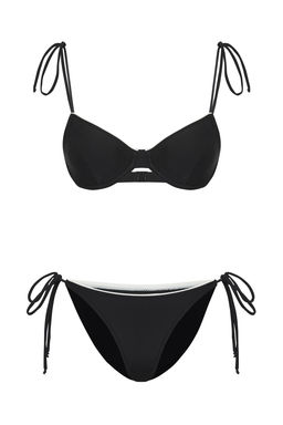 TRENDYOLMILLA Siyah Balconette Kontrast Biyeli Regular Pretty Bikini Tak?m? TBESS25BT00073  фото 10