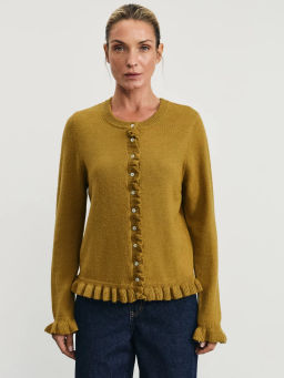 Кардиган с воланами с содержанием шерсти / Zarina фото 3