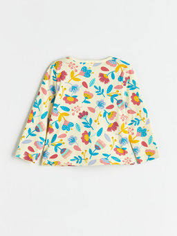 Bisiklet Yaka ?i?ekli K?z Bebek Ti??rt