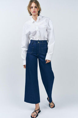 ZW COLLECTION HIGH-WAIST WIDE-LEG JEANS WITH POCKETS - Zara фото 10