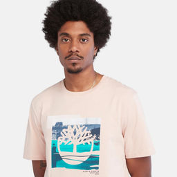 Мужская футболка Timberland T-Shirt Coast Inspired Logo Graphic Regular розовая  фото 3