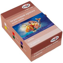 Краски акриловые ГАММА "Хобби" 6цв. по 20мл. (3012196)