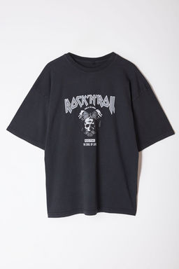 TRENDYOL MAN Siyah Oversize/Genis Kesim Eskitme/Soluk Efektli Rock Bask? %100 Pamuklu T-Shirt TMNSS23TS00167 - Trendyolmilla фото 6
