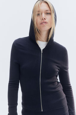 Chaqueta en punto fino con capucha y cremallera - H&m фото 2