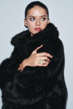 SQUARE RHINESTONE METAL RING - Zara фото 2