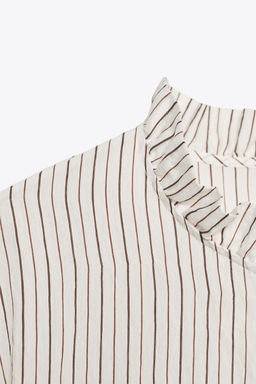 STRIPED SHIRT WITH RUFFLES - Zara фото 8