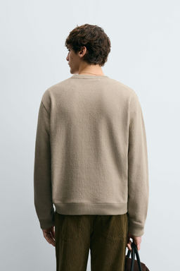 TEXTURED CREWNECK SWEATSHIRT - Zara фото 3