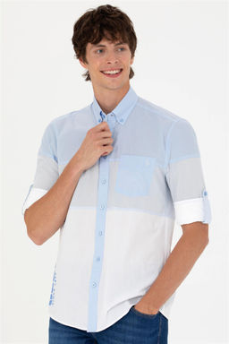 U. S. Polo Assn Мужская синяя рубашка с длинным рукавом - U.s. polo assn фото 3