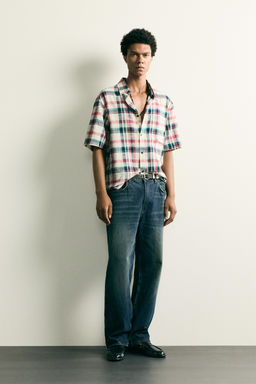CAMISA RELAXED FIT ESTRUCTURA CUADROS / Multicolor