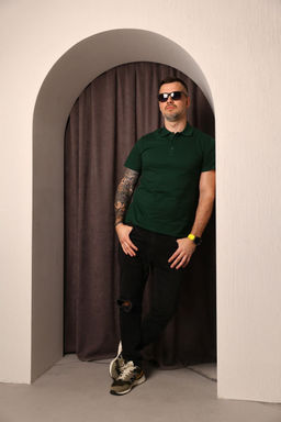 Спортивная футболка-поло 92% хлопок, 8% лайкра