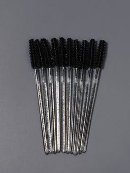 Цена за 4 шт. Щёточки для бровей и ресниц, силиконовые, набор - 10 шт., 10.5 см, чёрная, прозрачная