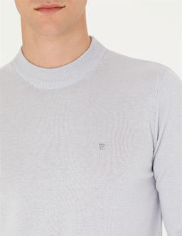 Krem Melanj Slim Fit Yar_m Bal_k__ Yaka Basic Triko Kazak - Pierre cardin фото 7